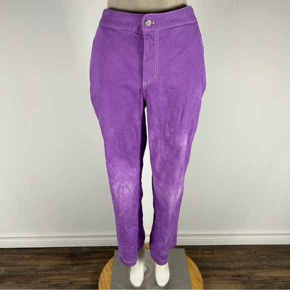 Oak + Fort Vibrant Purple High-Waisted Pants M - Picture 1 of 13